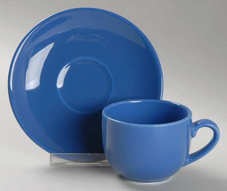 Prisma Dragon Blue Flat Demitasse Cup & Saucer Set