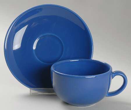 Prisma Dragon Blue Flat Cup & Saucer Set