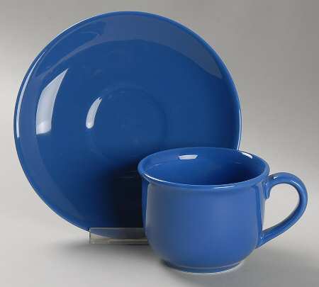 Prisma Dragon Blue Flat Cup & Saucer Set