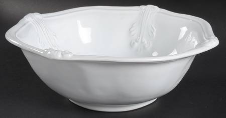 Antico Bianco 11" Large Salad Serving Bowl