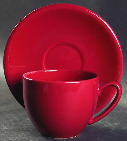 Prisma Red Breakfast Cup & Saucer Set