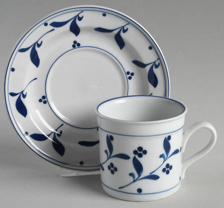 Royal Blue Flat Cup & Saucer Set