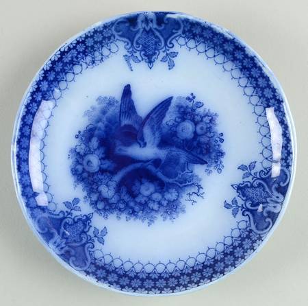 India (Flow Blue) Saucer for Footed Cup