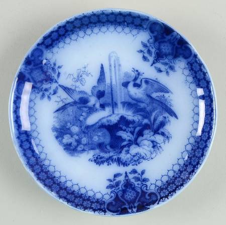 India (Flow Blue) Saucer for Footed Cup