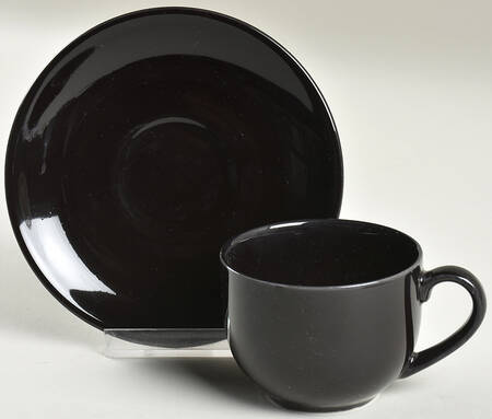 Prisma Black Flat Demitasse Cup & Saucer Set