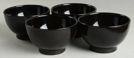 Prisma Black Footed 5" Bowl - Set of 4