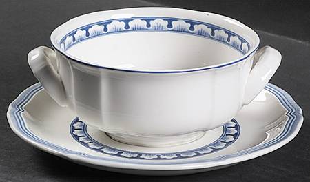 Casa Azul Flat Cream Soup Bowl & Breakfast Saucer Set by Villeroy & Boch