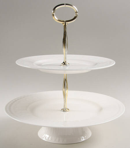 Cellini 11 1/4"  2 Tier Footed Serving Tray (DP,SP,FR) HC
