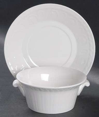 Cellini Flat Cream Soup Bowl & Breakfast Saucer Set
