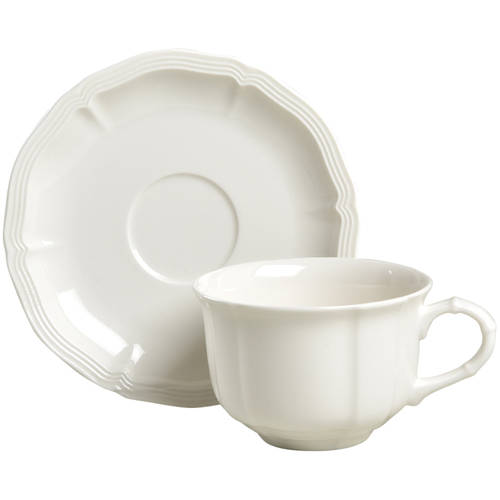Chambord (White, Fine China) Flat Cup & Saucer Set