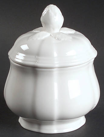 Chambord (White, Fine China) Sugar Bowl & Lid