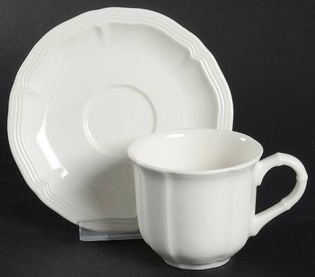 Chambord (White, Fine China) Flat Demitasse Cup & Saucer Set