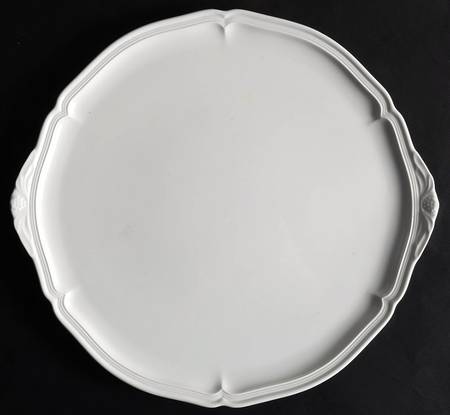 Chambord (White, Fine China) Handled Cake Plate