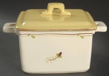 Fiori Di Bosco 2 Quart Square Casserole with Ceramic Lid