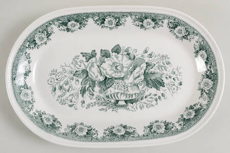 Balmoral Green 10" Oval Serving Platter