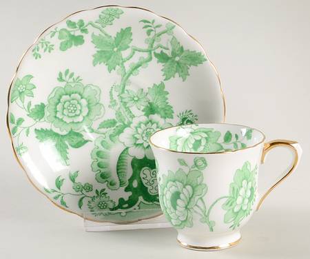 Mandarin Green Footed Demitasse Cup & Saucer Set