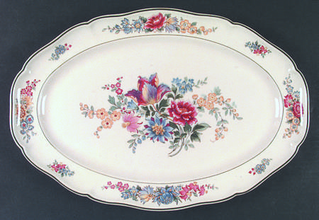 Fleurs De Montclair 16" Oval Serving Platter