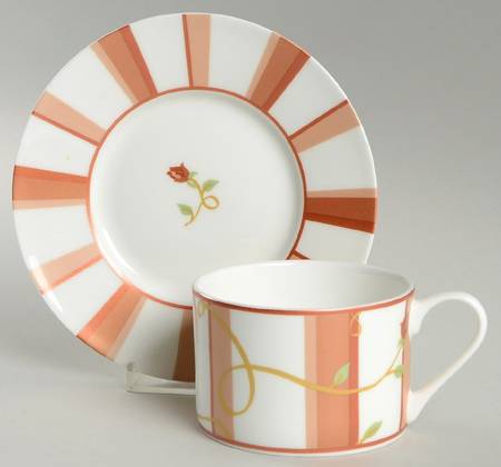 Rosebud Flat Cup & Saucer Set