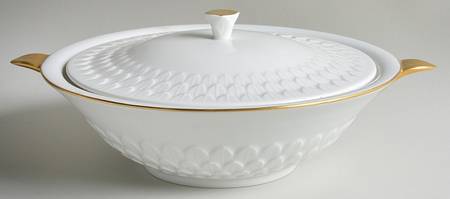 Florence (Gold Trim) Round Covered Vegetable