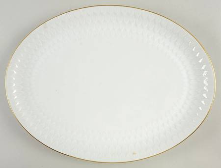 Florence (Gold Trim) 15" Oval Serving Platter
