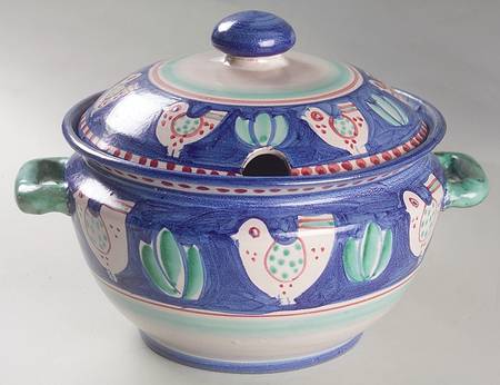 Campagna Chicken (Blue Border, Red Dots) Tureen & Lid