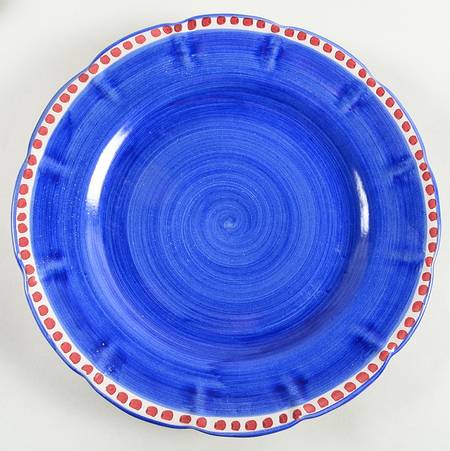 Campagna Chicken (Blue Border, Red Dots) Service Plate (Charger)