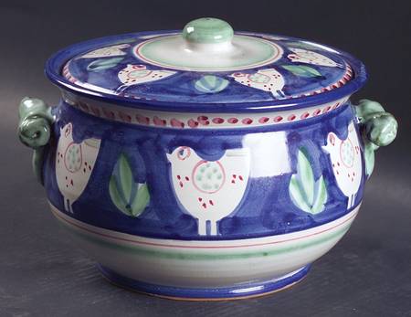 Campagna Chicken (Blue Border, Red Dots) Tureen &  Lid