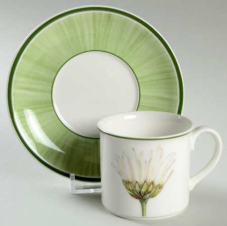 Flora Flat Demitasse Cup & Saucer Set