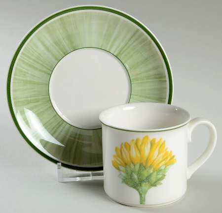Flora Flat Demitasse Cup & Saucer Set