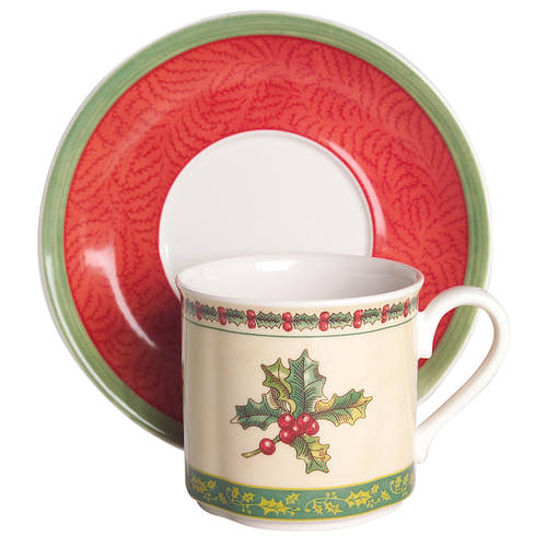 Festive Memories Flat Cup & Saucer Set