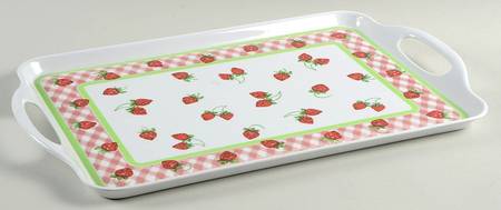 Strawberries 'N Cream 19" Plastic Serving Tray