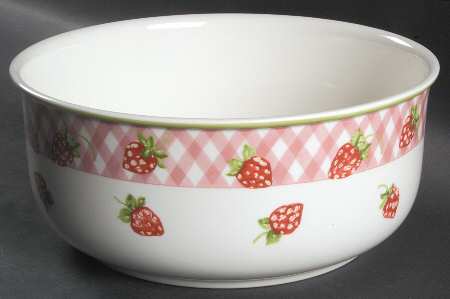 Strawberries 'N Cream 8" Round Vegetable Bowl
