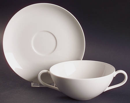 City Life Flat Cream Soup Bowl & Breakfast Saucer Set