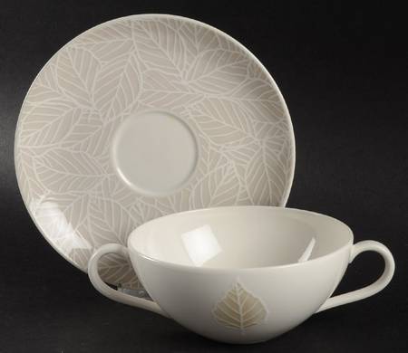 City Park Flat Cream Soup Bowl & Breakfast Saucer Set