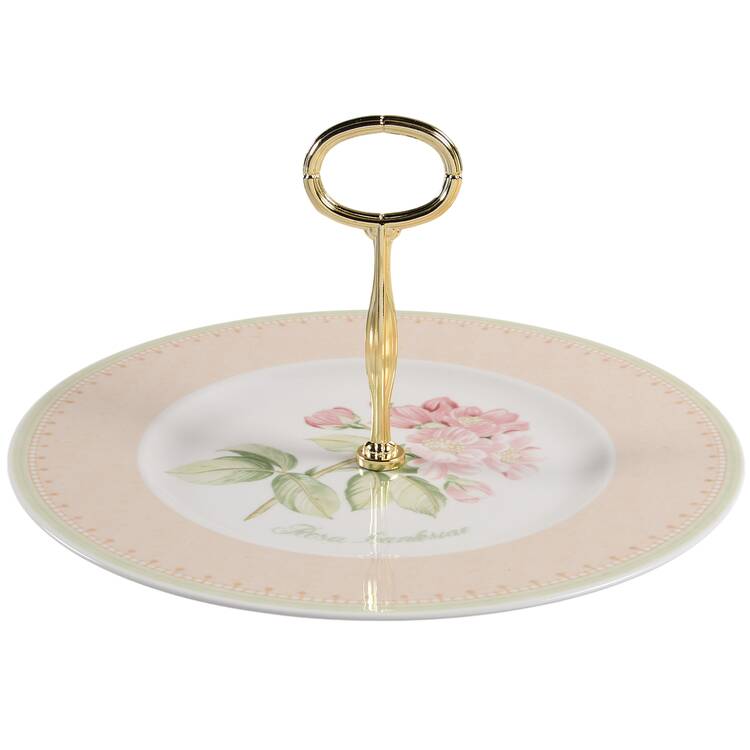 Florea Floris Round Serving Plate with Center Handle (Dp) Hc