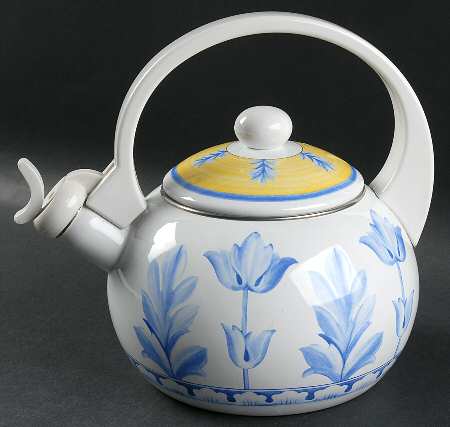 Casa Azul Limone Metal Kettle & Lid