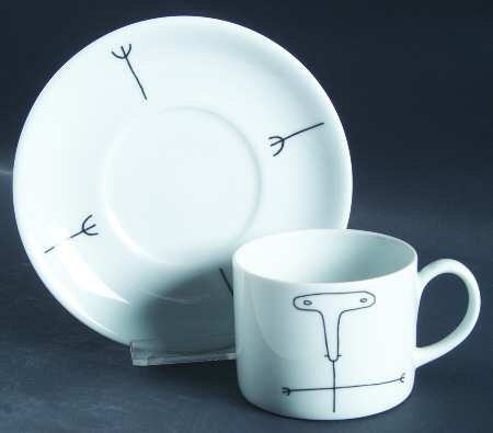 Wacky #3 Flat Cup & Saucer Set
