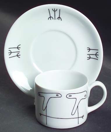 Wacky #4 Flat Cup & Saucer Set