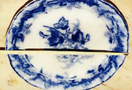 Althea (Flow Blue) 13" Oval Serving Platter
