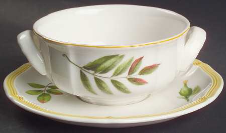 Parkland Flat Cream Soup Bowl & Breakfast Saucer Set
