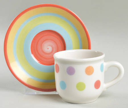 Bonjour Flat Demitasse Cup & Saucer Set