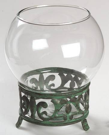 Pergola 7" Glass Vase & Metal Stand