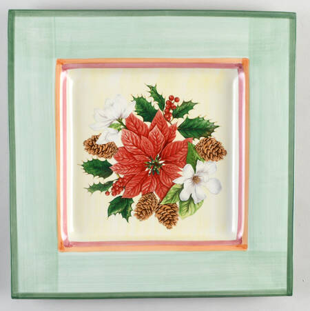 French Noel 15" Square Tray