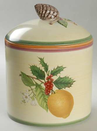 French Noel Cookie Jar & Lid