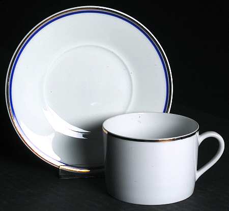 Jubilee Blue Flat Cup & Saucer Set