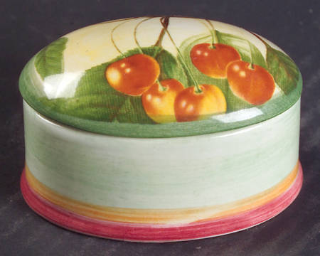 French Country (Earthenware) Oval Box & Lid