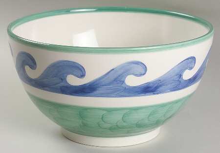 Blue Waves 9" Round Vegetable Bowl