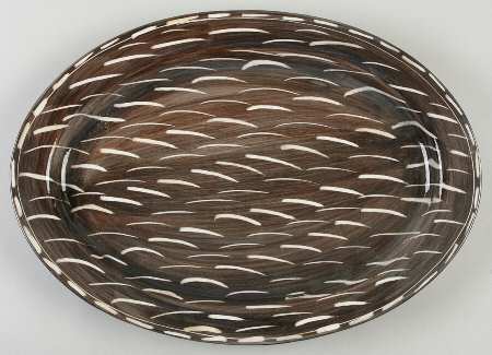Moda (Black & Brown) 16" Oval Serving Platter