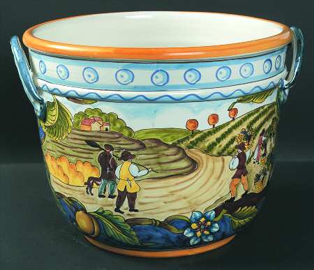 Tuscan Country Large Round Planter