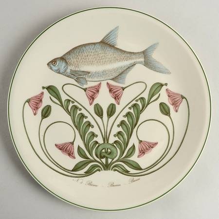 Atlantic (Fish, Flowers, Cream) Dinner Plate